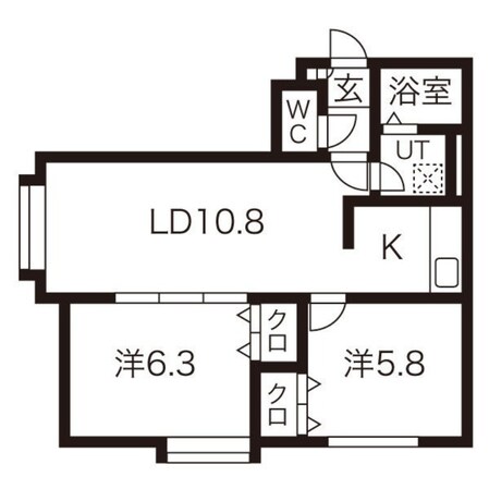 手稲駅 徒歩10分 1階の物件間取画像